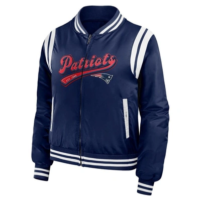 Shop Wear By Erin Andrews Navy New England Patriots Bomber Full-zip Jacket