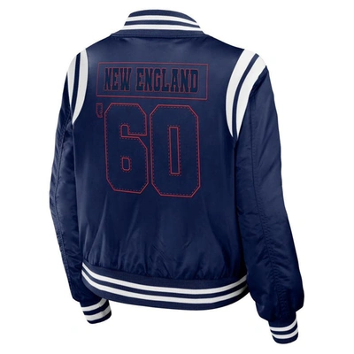 Shop Wear By Erin Andrews Navy New England Patriots Bomber Full-zip Jacket