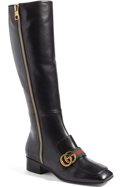 Shop Gucci 'peyton' Tall Boot (women) In Black