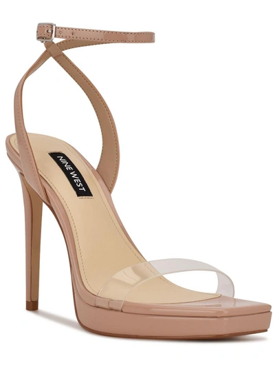 Nine West Women's Zadie Square Toe Stiletto Heel Dress Sandals Women's Shoes In Brown