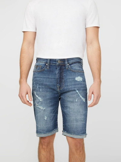 Guess Factory Jonah Rip-and-repair Denim Shorts In Blue
