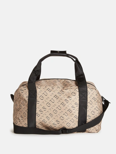 Guess Factory Nylon Weekender Duffle Bag In Beige