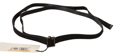 Costume National Black Leather Metal Buckle Waist Belt In Black