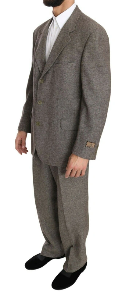 Shop Fendi Elegant Light Brown Wool Men's Men's Suit