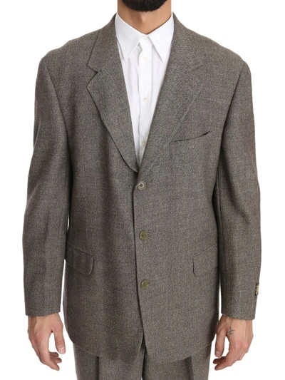 Shop Fendi Elegant Light Brown Wool Men's Men's Suit