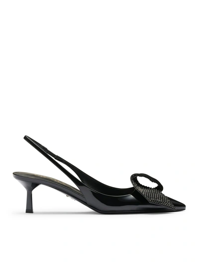 Shop Prada Patent Leather Slingback Pumps In Black