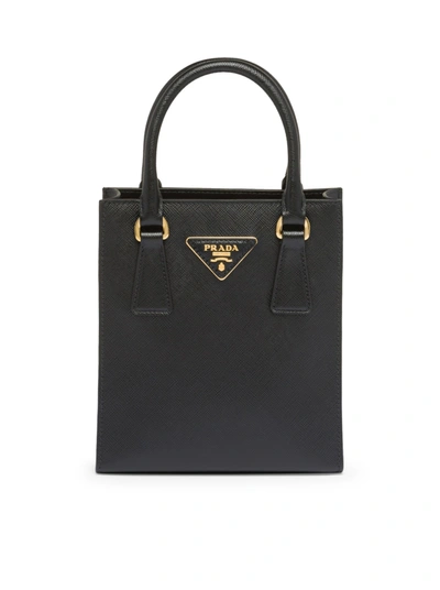 Shop Prada Saffiano Handbag In Black