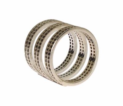 Shop Nialaya Exquisite Black Cz Crystal Silver Women's Ring