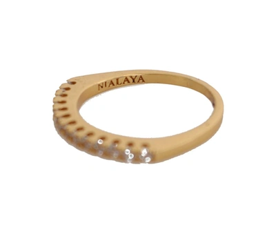 Shop Nialaya Gleaming Cz Crystal Gold-plated Women's Ring