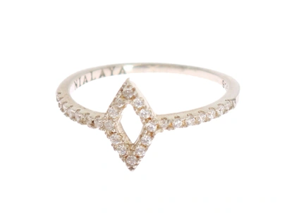 Shop Nialaya Elegant Silver Cz Crystal Studded Women's Ring