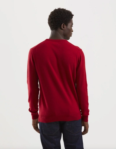 Shop Refrigiwear Chic Pink Wool Blend Roundneck Men's Sweater In Red