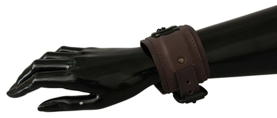 Shop Scervino Street Elegant Unisex Leather Women's Bracelet In Brown