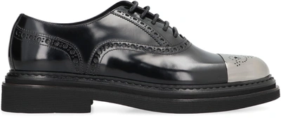 Shop Dolce & Gabbana Day Leather Lace-up Shoes In Black
