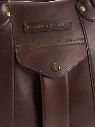 Shop Brunello Cucinelli Street Bag In Calfskin