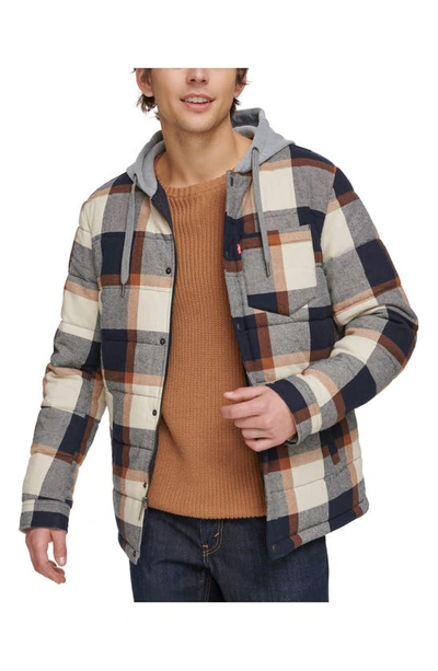 Levi's® Quilted Plaid Hooded Shacket In Skater Plaid