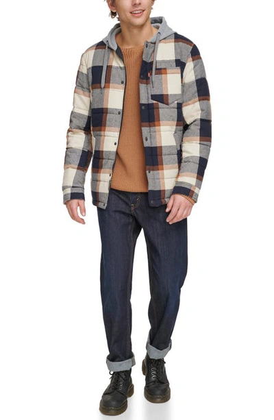 Levi's® Quilted Plaid Hooded Shacket In Skater Plaid