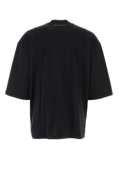 Shop Marni Man Black Cotton Oversize T-shirt