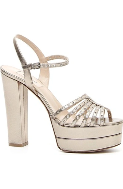 Shop Valentino 'love Latch' Platform Sandal (women) In Metallic Gold