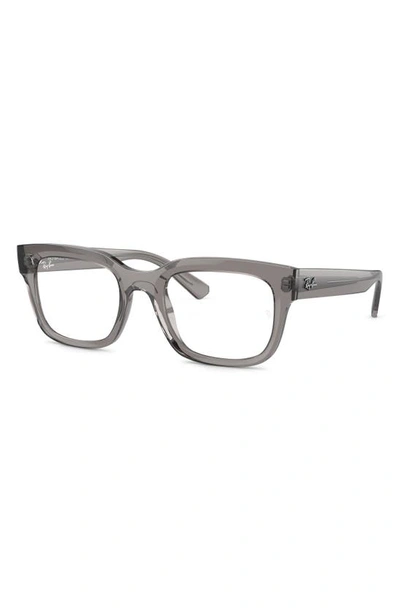 Shop Ray Ban Chad 54mm Rectangular Optical Glasses In Transparent Grey