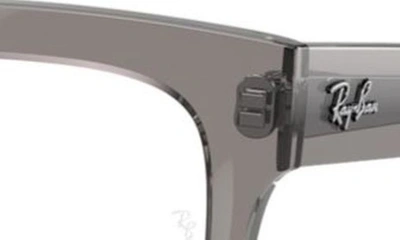 Ray Ban Chad 54mm Rectangular Optical Glasses In Transparent Grey