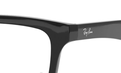 Ray Ban 55mm Square Optical Glasses In Black