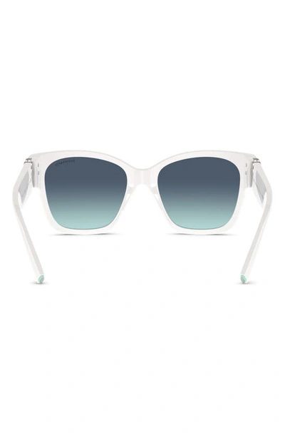 Shop Tiffany & Co 54mm Gradient Square Sunglasses In Blue