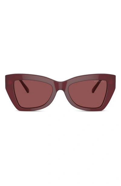 Shop Michael Kors Montecito 52mm Cat Eye Sunglasses In Dark Red