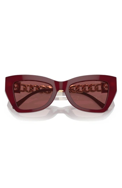 Shop Michael Kors Montecito 52mm Cat Eye Sunglasses In Dark Red