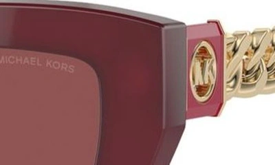 Shop Michael Kors Montecito 52mm Cat Eye Sunglasses In Dark Red