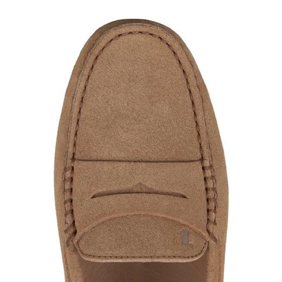 Tod's Pink Gommino Loafers In Suede Woman In Brown
