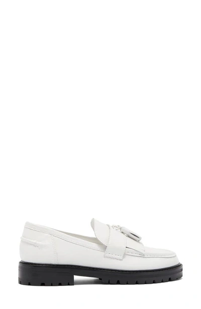 Shop Steve Madden Minka Lug Loafer In White Leather