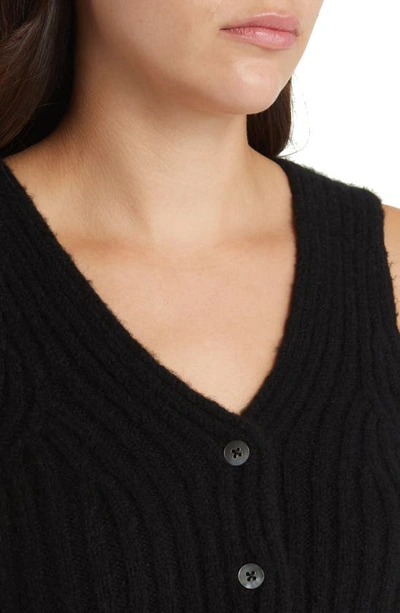 Shop Favorite Daughter The Favorite Rib Wool Blend Sweater Vest In Black