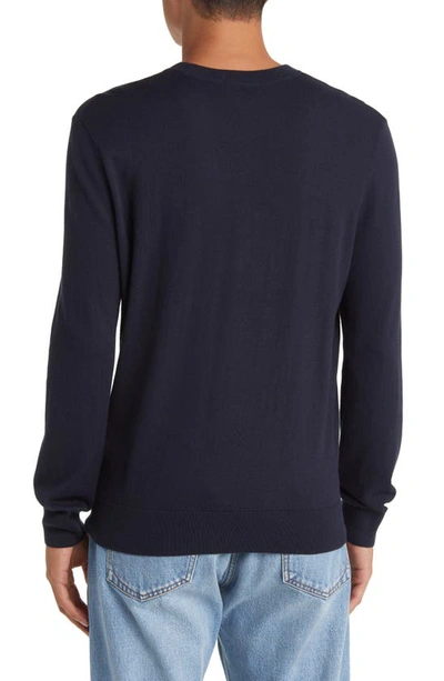 Shop Apc Pull Julio Cotton & Cashmere Crewneck Sweater In Iak Dark Navy
