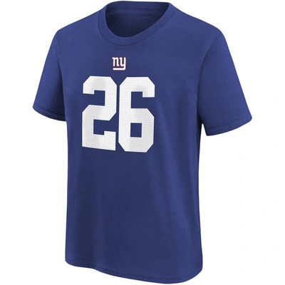 Shop Nike Youth  Saquon Barkley Royal New York Giants Player Name & Number T-shirt
