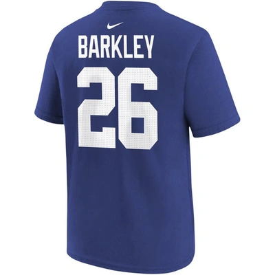Shop Nike Youth  Saquon Barkley Royal New York Giants Player Name & Number T-shirt