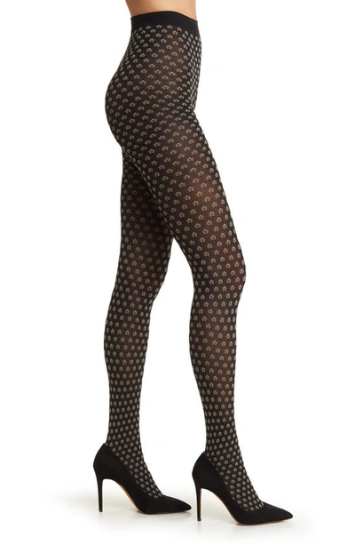 Shop Oroblu Little Flowers Tights In Black