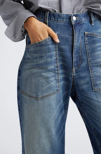Nili Lotan Shon Barrel Jeans In Classic Wash In Classic Wash