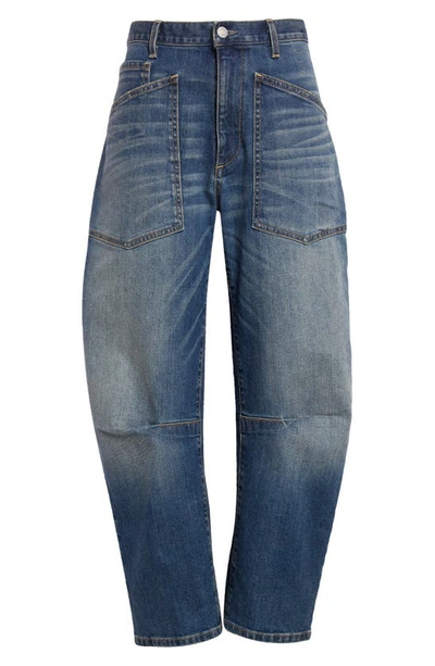 Shop Nili Lotan Shon Barrel Jeans In Classic Wash