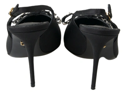 Shop Dolce & Gabbana Black Crystal Embellished Slingback Heel Women's Shoes