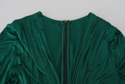 Shop Dolce & Gabbana Emerald Elegance Bodycon Midi Women's Dress In Green
