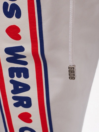 Shop Gcds White Sweatpants With Men's Logo