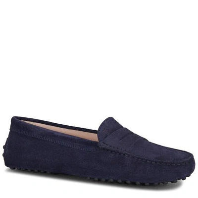 Tod's Gommino Driving Shoes In Suede In Blue