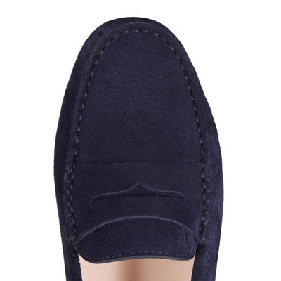 Shop Tod's Gommino Driving Shoes In Suede In Blue