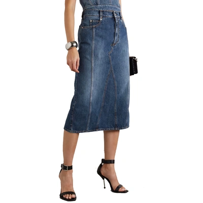 Shop Alexander Mcqueen Denim Skirt