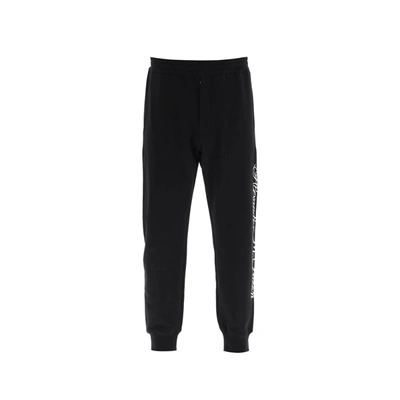 Shop Alexander Mcqueen Logo Cotton Pants