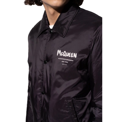 Shop Alexander Mcqueen Windbreaker Logo Jacket