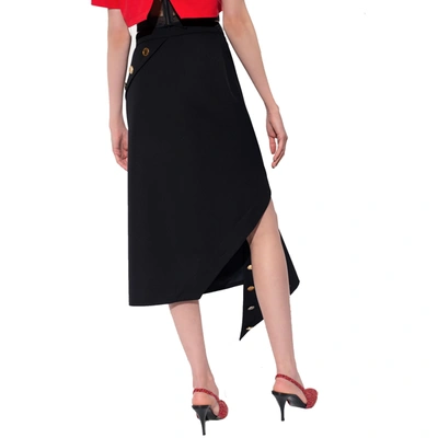 Shop Alexander Mcqueen Wool Asymmetric Skirt