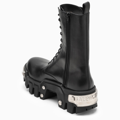 Shop Balenciaga Black Leather Bulldozer Boot