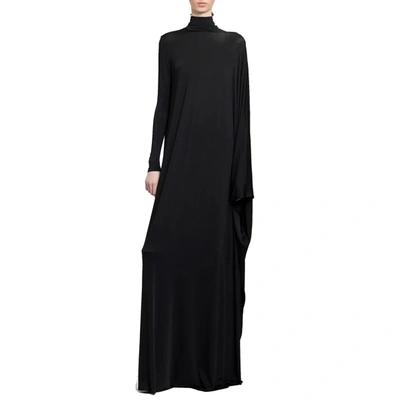 Balenciaga Asymmetric Cape-effect Satin-jersey Maxi Dress