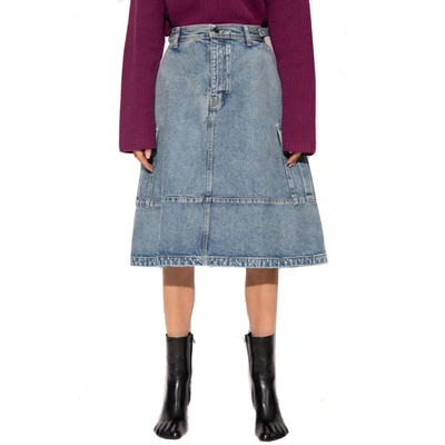 Shop Balenciaga Oversize Denim Skirt